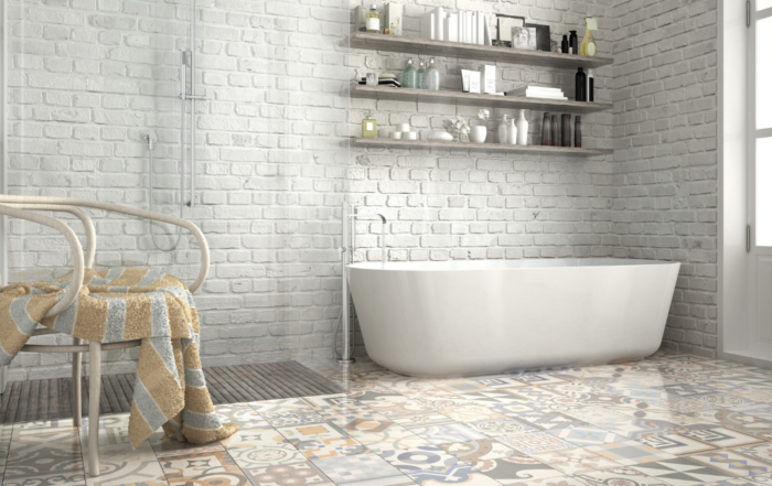 Bathroom brick and tile